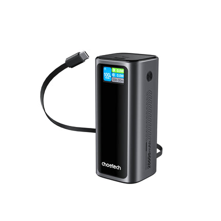 Choetech PowerLeap 20000mAh 130W Built-in USB-C Cable TFT Display Fast Charging Power Bank