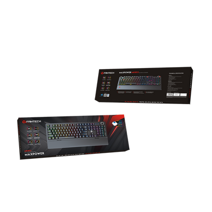 Fantech Gaming PC Mechanical Keyboard RGB Backlit Anti-Ghosting Key with Wrist Rest (MK853)