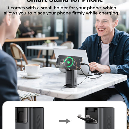 Choetech PowerLeap 20000mAh 130W Built-in USB-C Cable TFT Display Fast Charging Power Bank