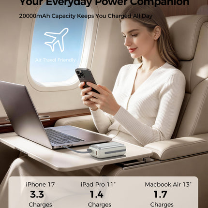 Choetech PowerLeap 20000mAh 45W Power Bank with USB-C and Lightning Cables