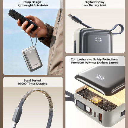 Choetech PowerLeap 20000mAh 45W Power Bank with USB-C and Lightning Cables