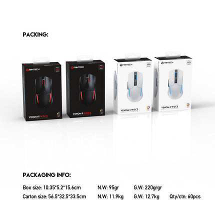 Fantech 2.4Ghz Wireless Gaming PC Mouse Adjustable 2400 DPI Computer Mouse (WGC2)