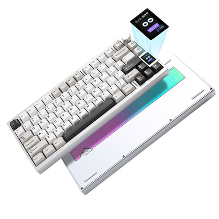 YUNZII AL80 QMK Aluminum Wireless Mechanical Keyboard with LCD Screen
