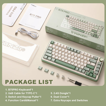 YUNZII B75 Pro Tri-Mode Hot-Swap Wireless Mechanical Keyboard