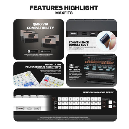 Fantech MAXFIT8 QMK Wireless Mechanical Keyboard