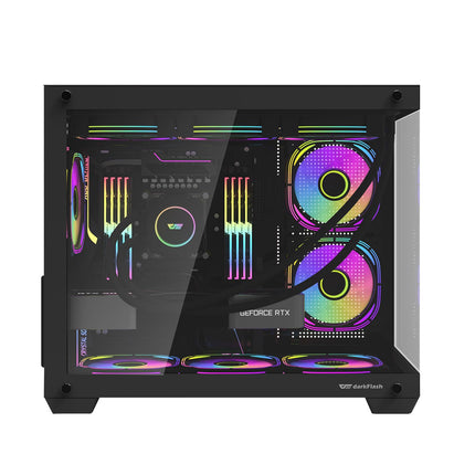 DarkFlash C285MP M-ATX PC CASE Tempered Glass Side Panel without Fan