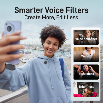 MAONO WAVE T5 Wireless Lavalier Microphone (2MICS) Combo For Carmera / Lightning / Type-C