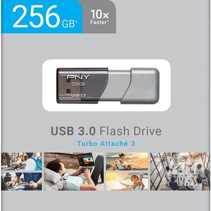 PNY 256GB Turbo Attache 3 USB3.0 Flash Drive