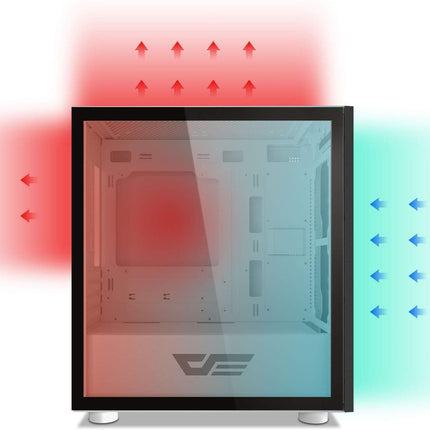 DarkFlash Gaming PC Case Tempered Glass Micro-ATX Tower Computer Case Support 330mm VGA Length (DLM21-Mesh)