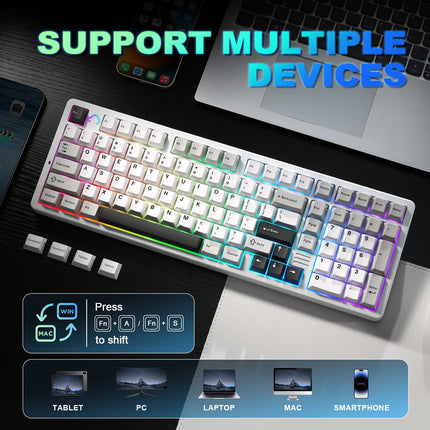 YUNZII AL98 QMK/VIA Hot-Swap Wireless Aluminum Mechanical Gaming Keyboard