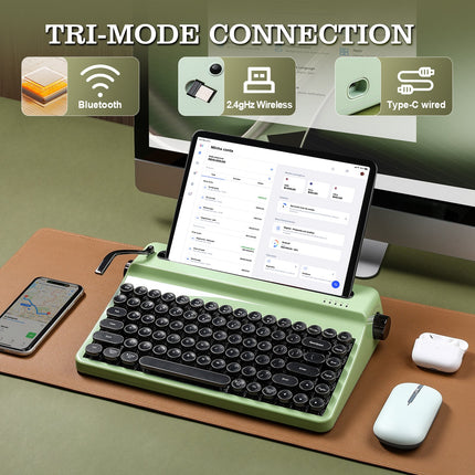 YUNZII QL75 Retro Typewriter QMK/VIA Wireless Mechanical Keyboard