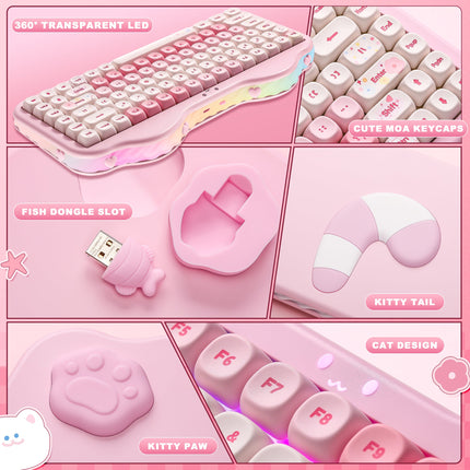 YUNZII C75 Cake Meow Hot-Swap Wireless Mechanical Keyboard