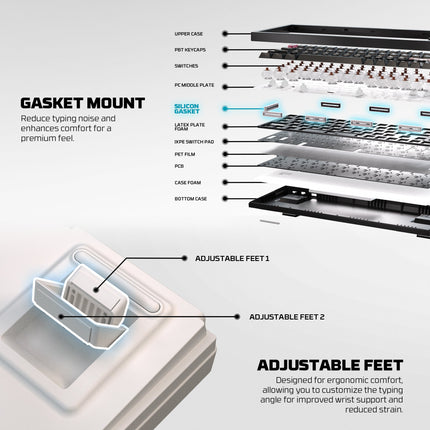 Fantech MAXFIT6 65% Hot-Swap QMK/VIA Wireless Mechanical Keyboard with Knob