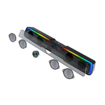 Fantech Bluetooth 5.3 Soundbar Dual mode RGB Lighting Gaming Speaker (GS305) (Black)