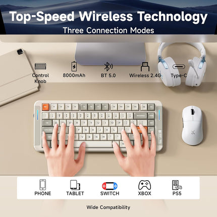 MCHOSE X75 V2 Gasket Mount 75% Layout Hot-Swap Wireless Mechanical Keyboard