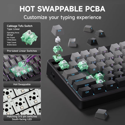 MCHOSE G87 Wireless Gasket Mount Custom Mechanical Keyboard