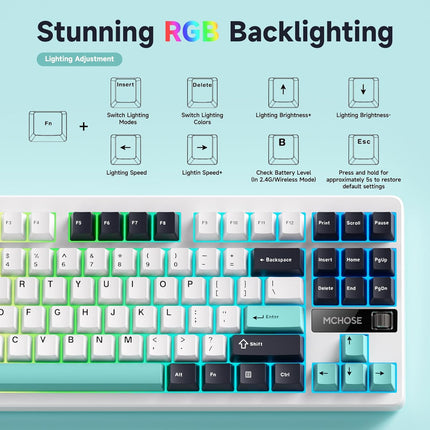 MCHOSE G87 Wireless Gasket Mount Custom Mechanical Keyboard