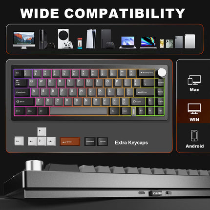 YUNZII AL68 QMK/VIA Tri-Mode Hot-Swap Wireless Mechanical Keyboard