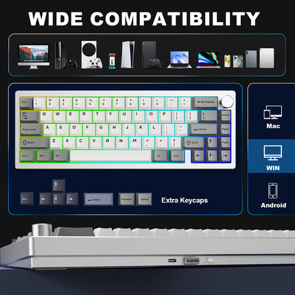 YUNZII AL68 QMK/VIA Tri-Mode Hot-Swap Wireless Mechanical Keyboard