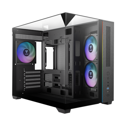 Gamdias ATLAS M3M M-ATX PC CASE Tempered Glass Computer Case with 3 ARGB Fans