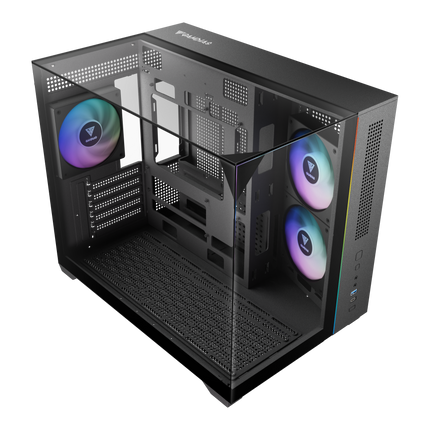 Gamdias ATLAS M3M M-ATX PC CASE Tempered Glass Computer Case with 3 ARGB Fans