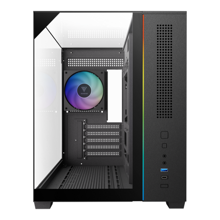 Gamdias ATLAS M3M M-ATX PC CASE Tempered Glass Computer Case with 3 ARGB Fans