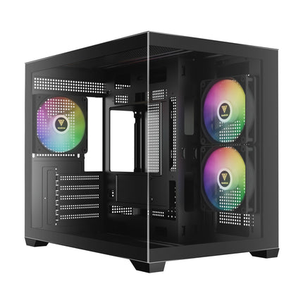 Gamdias AURA GC10M V2 M-ATX PC CASE Tempered Glass Side Panel with 3 ARGB Fans