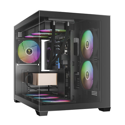 Gamdias AURA GC10M V2 M-ATX PC CASE Tempered Glass Side Panel with 3 ARGB Fans