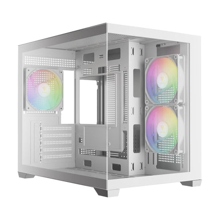 Gamdias AURA GC10M V2 M-ATX PC CASE Tempered Glass Side Panel with 3 ARGB Fans