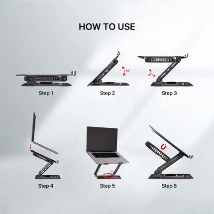 Fantech NC30 Notebook Laptop Cooler RGB Cooling Stand with 360° Rotating Base - Grey