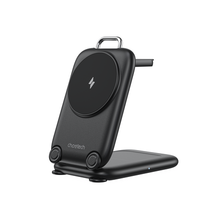 Choetech MagLeap 15W Travel 3-in-1 Foldable Magnetic Wireless Charger - Black
