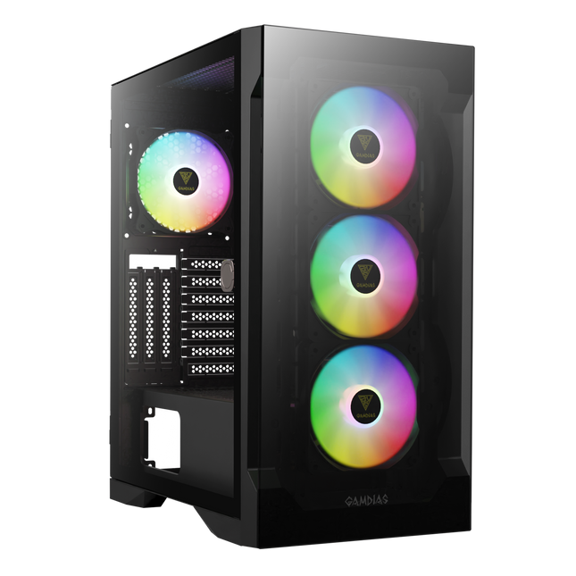 Gamdias Talos E2 ELITE Computer Case ATX Mid Tower Gaming PC Case with 4x ARGB Fans