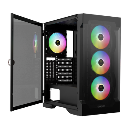 Gamdias Talos E2 ELITE Computer Case ATX Mid Tower Gaming PC Case with 4x ARGB Fans
