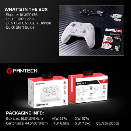 Fantech Wireless Gaming Controller Gamepad Multi-platform Hall-Effect (SHOOTER III WGP13S)