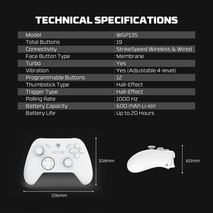 Fantech Wireless Gaming Controller Gamepad Multi-platform Hall-Effect (SHOOTER III WGP13S)