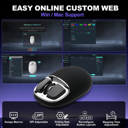 YUNZII C1 Silicone Tri-Mode Wireless Custom Mouse
