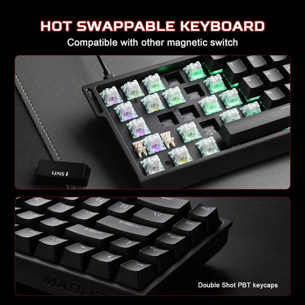 YUNZII x MADLIONS MAD68 HE Rapid Trigger Wired 8K Magnetic Gaming Keyboard (Magnetic Amber Pro Switch)