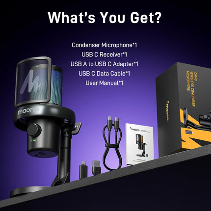 MAONO DM40 Pro USB/Wireless Gaming Desktop Microphone