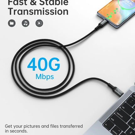 Choetech HyperLink 240W USB-C to C Fast Charging Nylon Cable - 40Gbps 8K@60Hz, 2m/1.2m