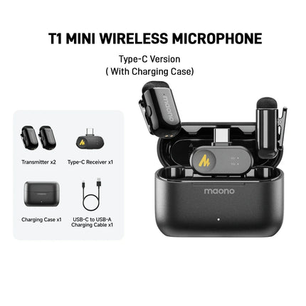 MAONO WAVE T1 MINI Wireless Microphone (2 MICS)