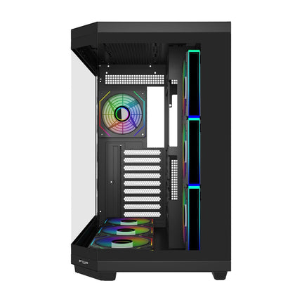 FSP U580 ATX Mid Tower Tempered Glass PC Gaming Case with 7x 120mm ARGB Fans