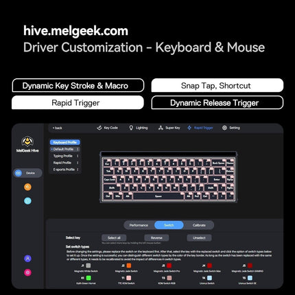 MelGeek MADE68 Ultra+ Wired Aluminum Custom Gaming HE Keyboard